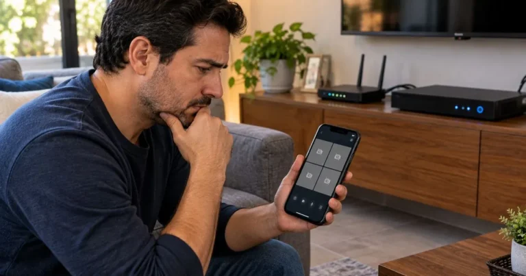 Celular que no muestra la imagen de las cámaras de seguridad