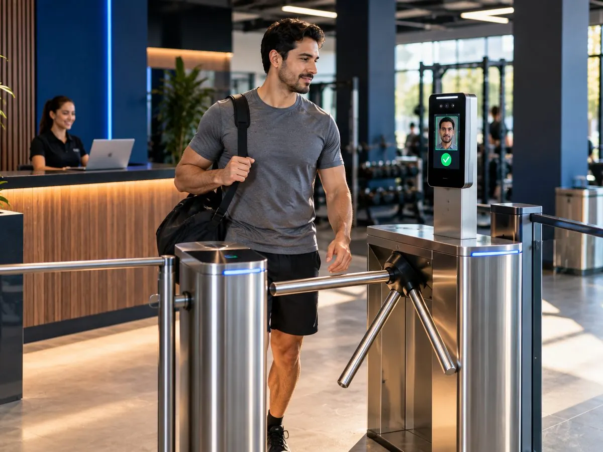 Torniquete en la recepción de un gimnasio moderno